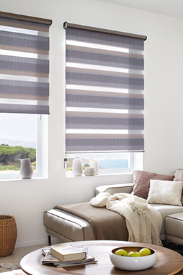 Doppelrollo braun-lila